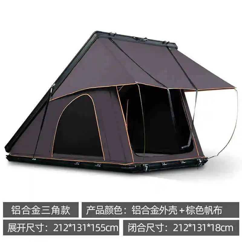 Outdoor self driving tour automatic folding aluminum alloy hardtop camping SUV car specific triangular tent