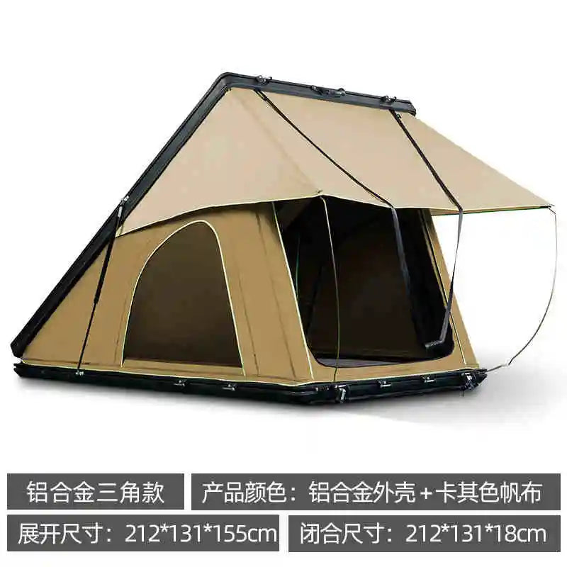 Outdoor self driving tour automatic folding aluminum alloy hardtop camping SUV car specific triangular tent