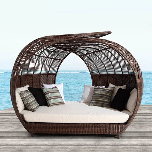 Outdoor sofa, bird's nest rattan bed, villa, courtyard terrace, scenic spot, creative birdcage sofa