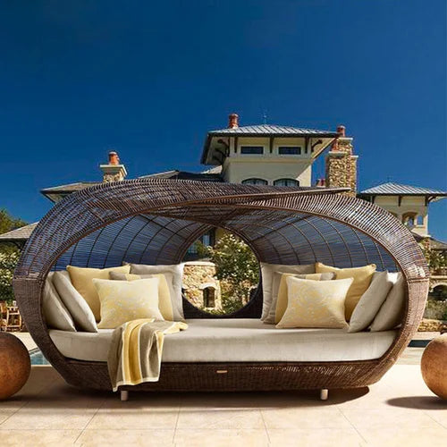 Outdoor sofa, bird's nest rattan bed, villa, courtyard terrace, scenic spot, creative birdcage sofa