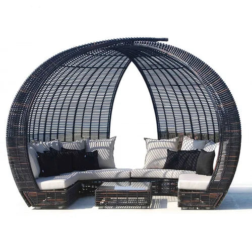 Outdoor sofa, bird's nest rattan bed, villa, courtyard terrace, scenic spot, creative birdcage sofa