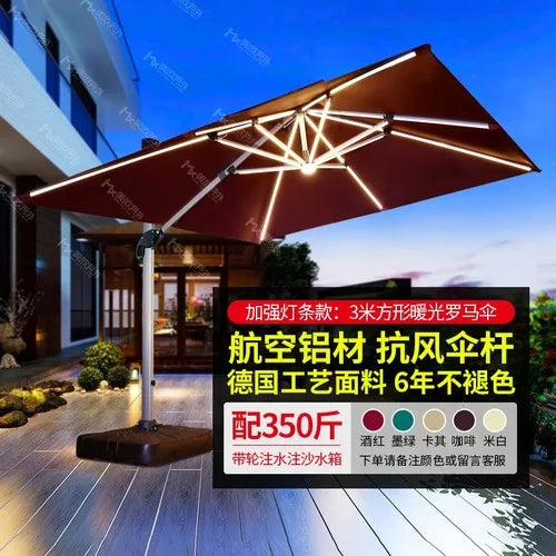 Outdoor sunshade courtyard umbrella villa garden terrace large solar umbrella household commercial stalls.