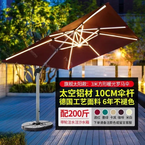 Outdoor sunshade courtyard umbrella villa garden terrace large solar umbrella household commercial stalls.