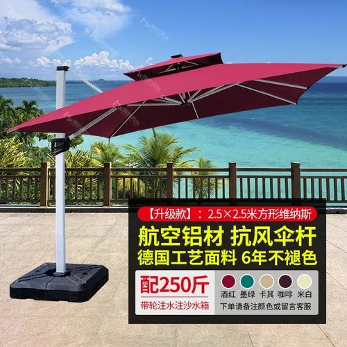 Outdoor sunshade courtyard umbrella villa garden terrace large solar umbrella household commercial stalls.