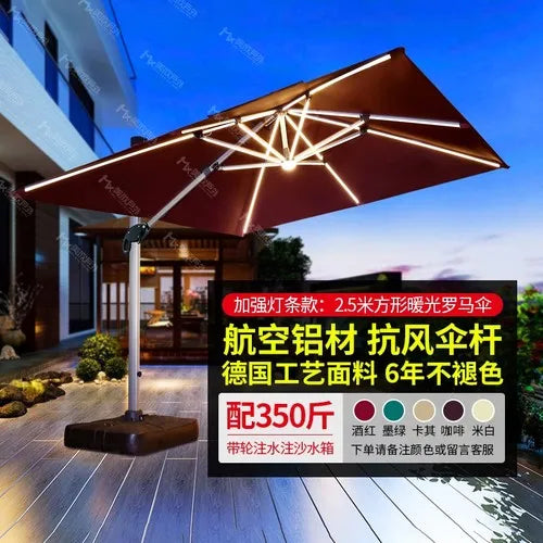 Outdoor sunshade courtyard umbrella villa garden terrace large solar umbrella household commercial stalls.