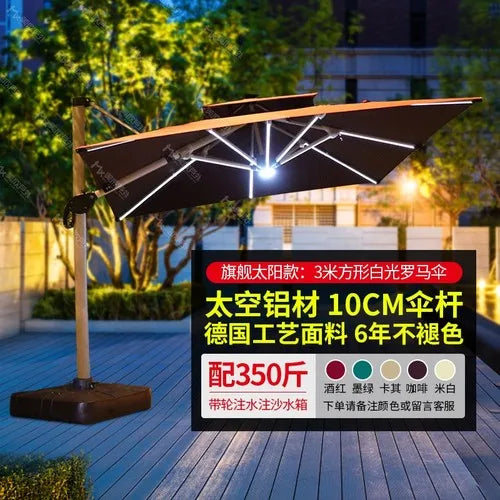 Outdoor sunshade courtyard umbrella villa garden terrace large solar umbrella household commercial stalls.