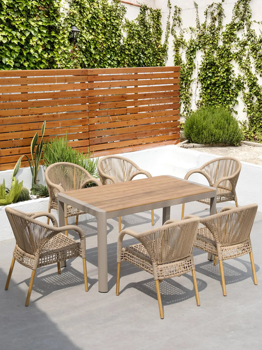 Outdoor tables and chairs rattan courtyard balcony leisure garden terrace coffee table rattan chair Southeast Asia