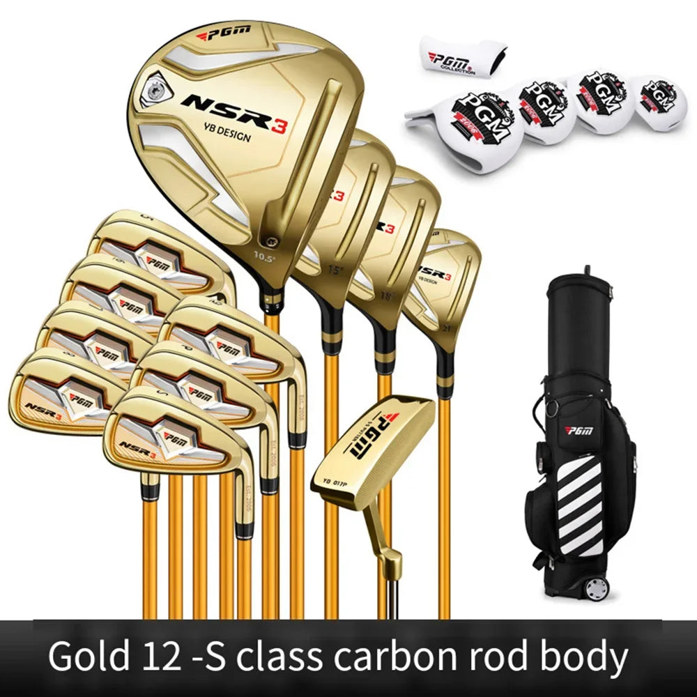 PGM Golf Clubs MTG033,NSR-3 Men Right Hand Complete Set Clubs,12PCS R/S Iron Ultra-light Angle Adjustable Golf Practice Pole