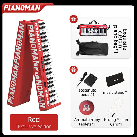 Electronic musical instruments PIANOMAN 88 Keys Piano Keyboard Foldable Electronic Organ Adult piano 128 Preset Rhythms Music Toys  Musical Instrument Red