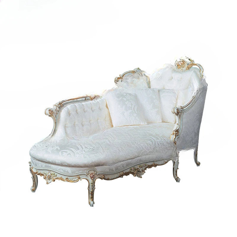 Painted double princess bed, French court solid wood wedding bed, baroque European luxury 2m carved bed