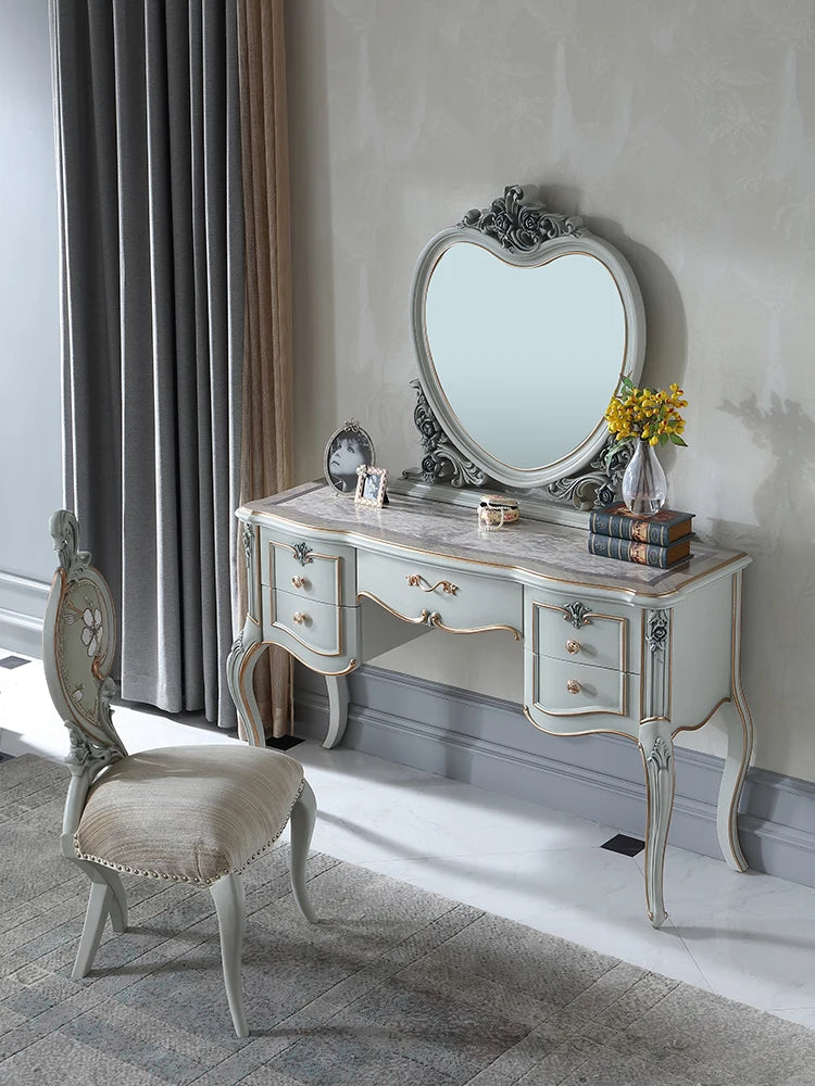 Palace French furniture European solid wood hand carved dressing table dressing table bedroom