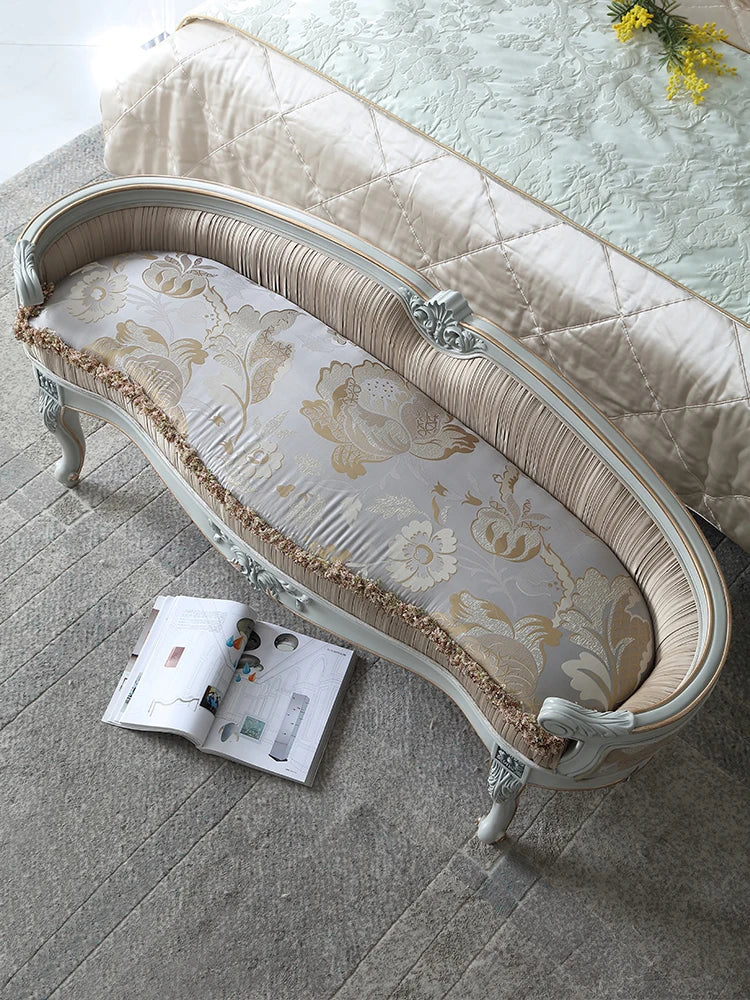 Palace French style furniture, fabric, bed end stool, bed bed bed, bedroom, bed end sofa stool, shoe stool replacement