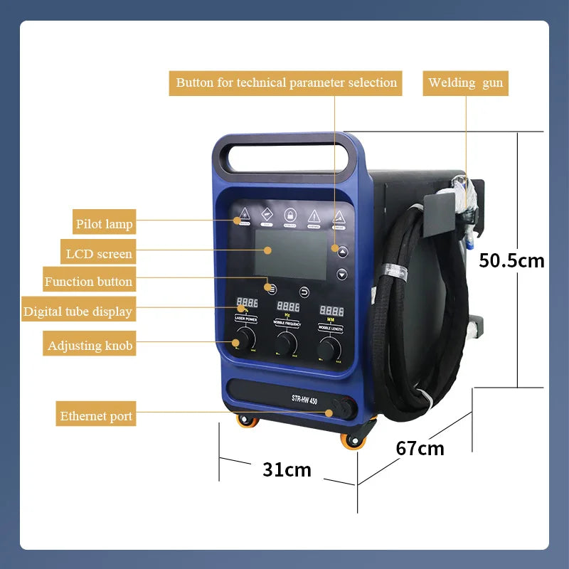 Portable Handheld Air-cooled Welding Machine 1000W 1500W 2000W For Metals And Steel Laser Cleaning Of Rust Equipment