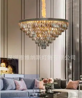 Post-modern European crystal chandelier light luxury atmosphere villa dining hall lamp hotel room exhibition hall chandelier