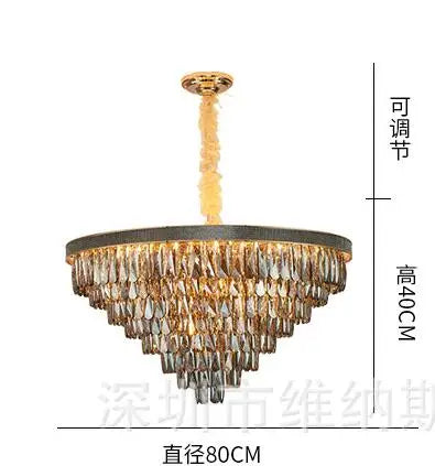 Post-modern European crystal chandelier light luxury atmosphere villa dining hall lamp hotel room exhibition hall chandelier