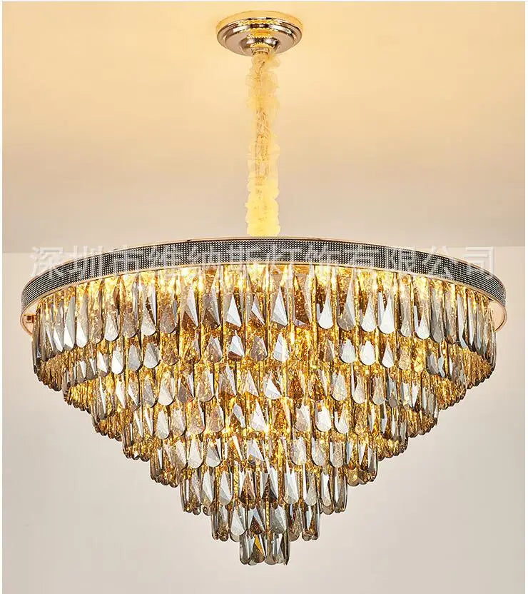 Post-modern European crystal chandelier light luxury atmosphere villa dining hall lamp hotel room exhibition hall chandelier