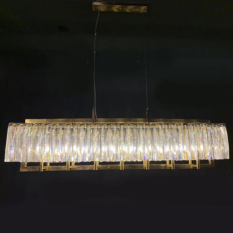 Post-modern copper luxury crystal chandelier living room dining room art villa bar table light personality model room lamps