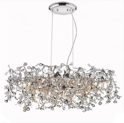 Post-modern crystal chandelier LED luxury design sense living room dining room lamp villa leap round creative decorative lights