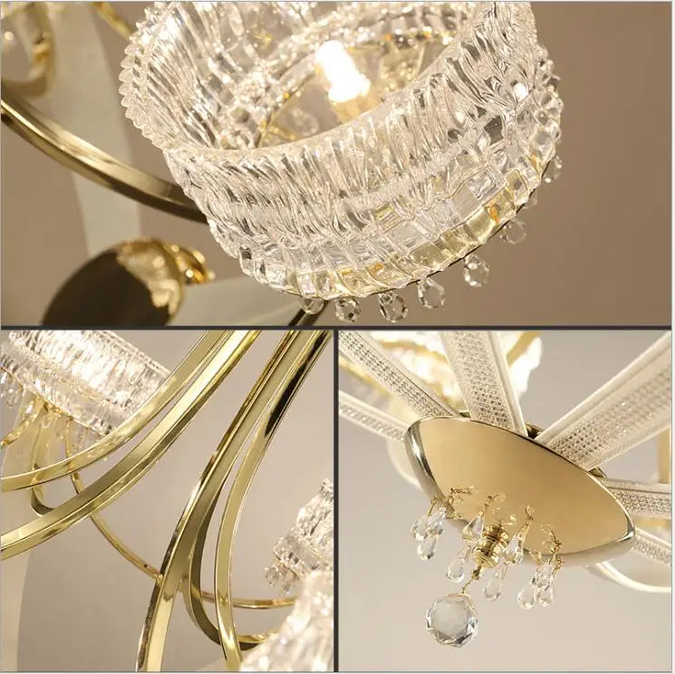 Post-modern light luxury chandelier personality creative Crystal light simple European atmosphere Crown Villa designer art lamps