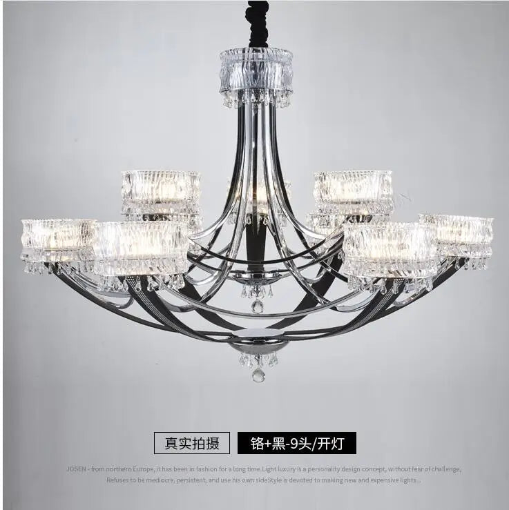 Post-modern light luxury chandelier personality creative Crystal light simple European atmosphere Crown Villa designer art lamps