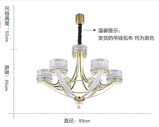 Post-modern light luxury chandelier personality creative Crystal light simple European atmosphere Crown Villa designer art lamps