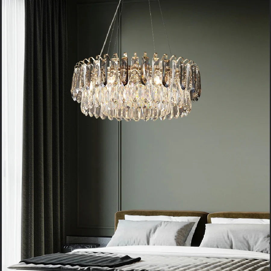 Postmodern Luxury LED Chandelier Lighting High-end Dining Living Room Crystal Glass Hanging Lamp E14 Bedroom Villa Deco Fixtures