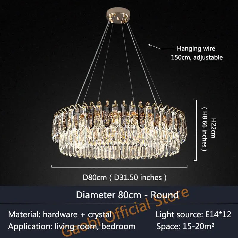 Postmodern Luxury LED Chandelier Lighting High-end Dining Living Room Crystal Glass Hanging Lamp E14 Bedroom Villa Deco Fixtures