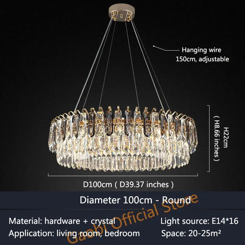 Postmodern Luxury LED Chandelier Lighting High-end Dining Living Room Crystal Glass Hanging Lamp E14 Bedroom Villa Deco Fixtures