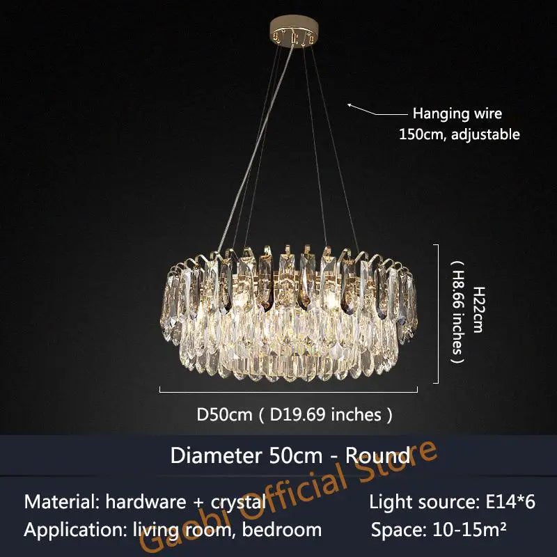 Postmodern Luxury LED Chandelier Lighting High-end Dining Living Room Crystal Glass Hanging Lamp E14 Bedroom Villa Deco Fixtures