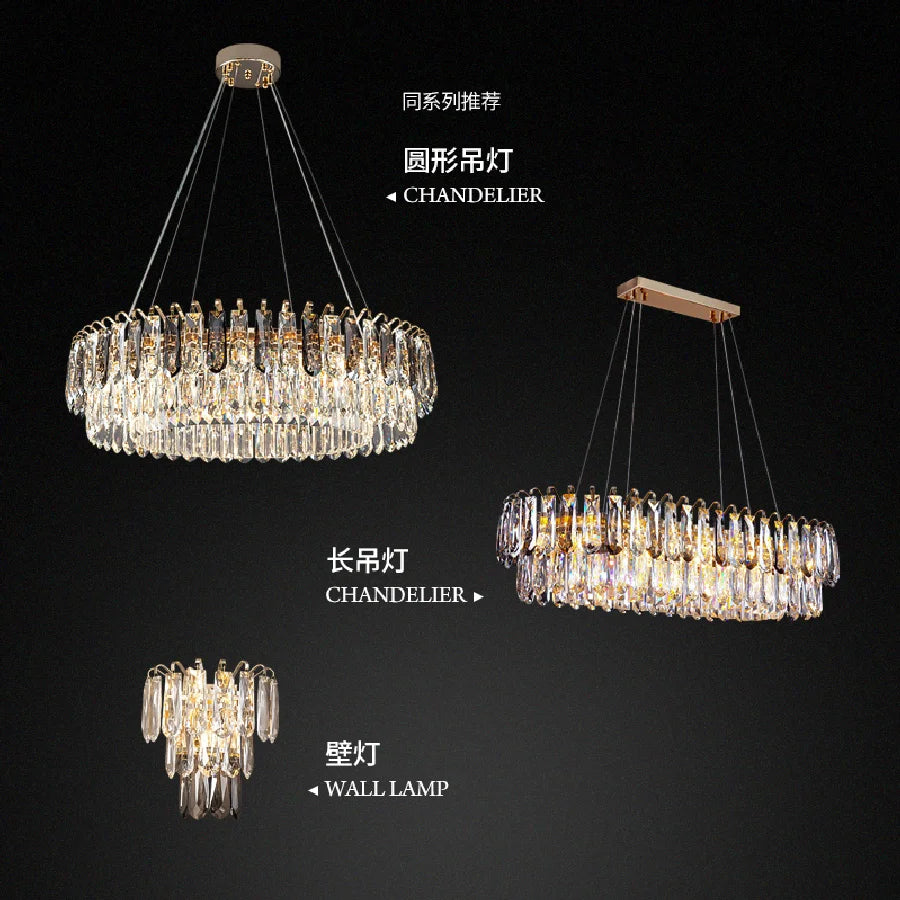 Postmodern Luxury LED Chandelier Lighting High-end Dining Living Room Crystal Glass Hanging Lamp E14 Bedroom Villa Deco Fixtures