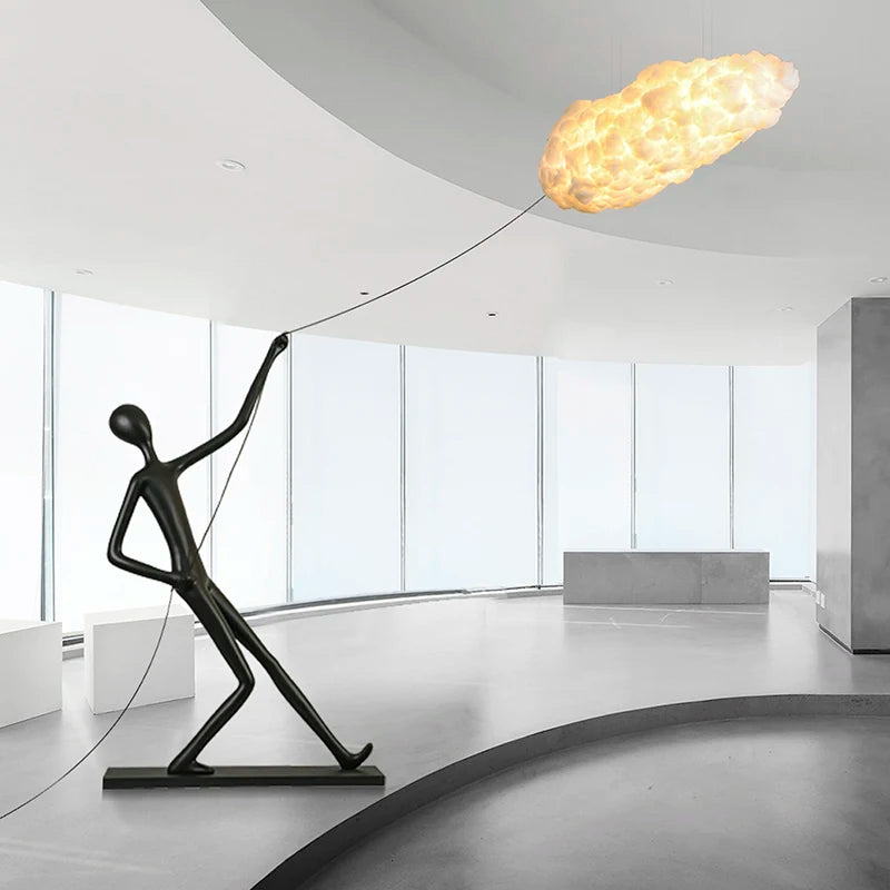 Postmodern cloud lamp human-shaped art floor lamp sales department hotel shopping mall light luxury sculpture decoration large o