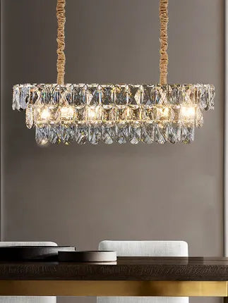 Postmodern light luxury chandelier restaurant dining room atmosphere villa lighting package new living room simple crystal lamp