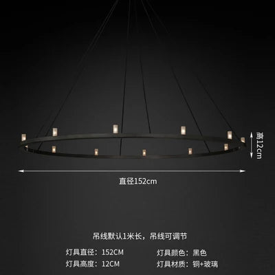 Postmodern light luxury classical chandelier American simple retro villa duplex building decoration lamps