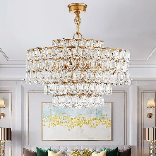 Postmodern light luxury crystal chandelier creative living room model room villa restaurant simple personality lamp