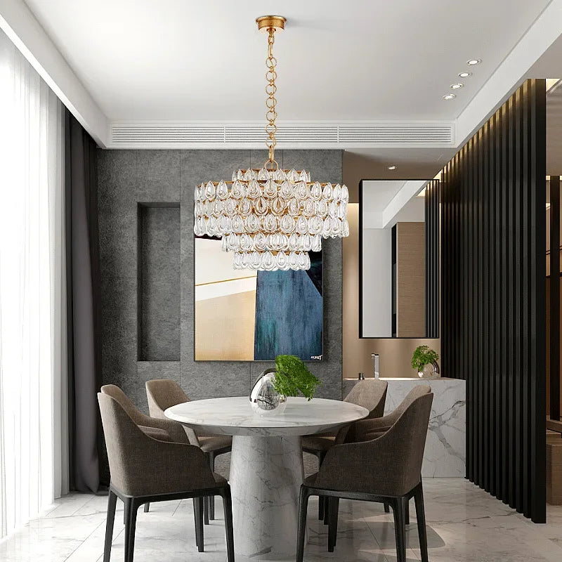 Postmodern light luxury crystal chandelier creative living room model room villa restaurant simple personality lamp