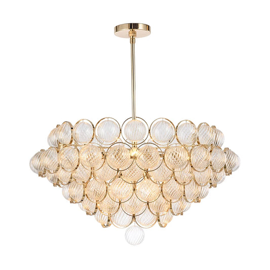 Postmodern light luxury glass chandelier Nordic fashion villa living room dining room model bedroom bedroom lamps