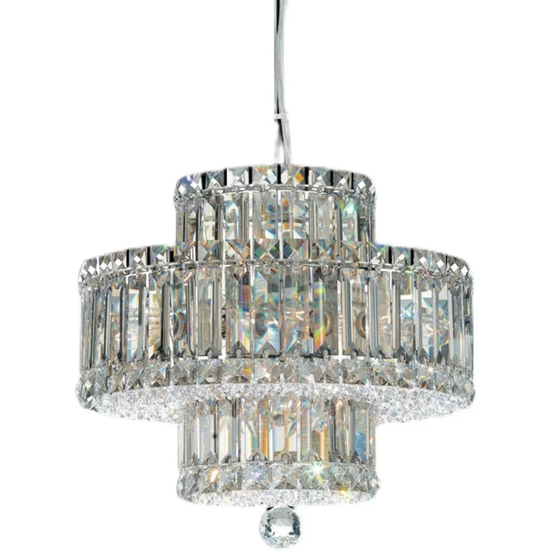 Postmodern minimalist light luxury crystal living room chandelier villa European bedroom dining room round lamps