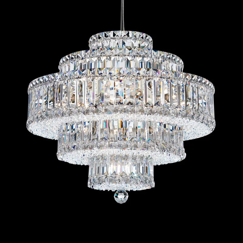 Postmodern minimalist light luxury crystal living room chandelier villa European bedroom dining room round lamps