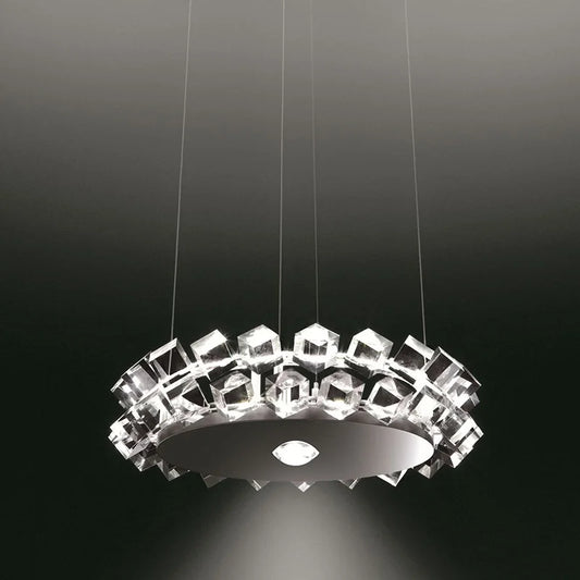 Postmodern simple crystal chandelier light luxury round living room bedroom staircase villa dining room chandelier