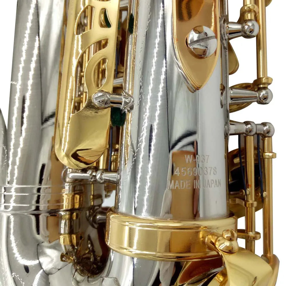 Professional Alto Saxophone A-9937 WO37 Nickel Plated Gold Key Sax Alto Musical Instruments Included Case Mouthpieces