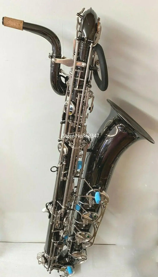 Professional Baritone Saxophone Eb Low A Black Nickel Silver Keys Musical Instrument With Case Mouthpiece Free Shipping