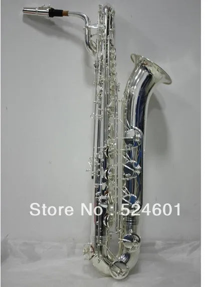 Professional Baritone Saxophone High Quality Brass Silver Plated Musical Instrument Eb Falling Tune E (F) Saxofone Free Shipping