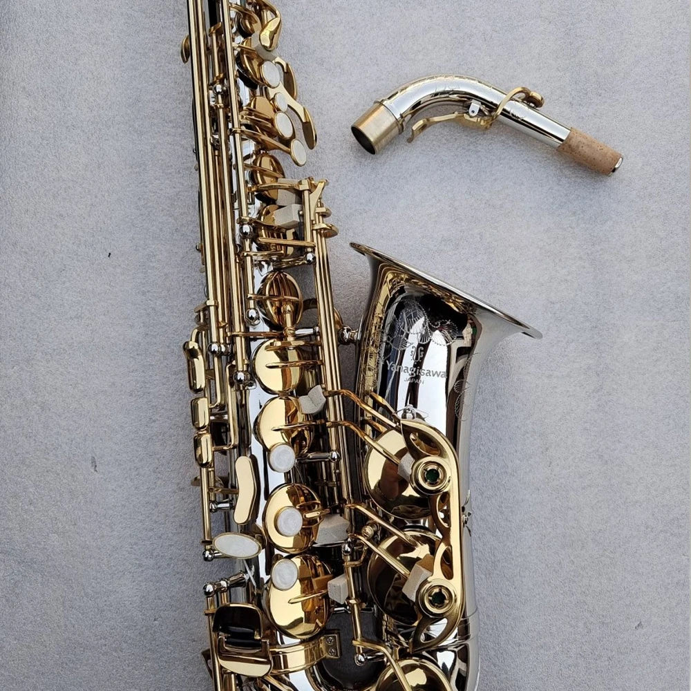 Professional E-flat W037 Alto Saxophone Silver Body Gold Key Japanese Craft Made Jazz Musical Instrument Band Accessories