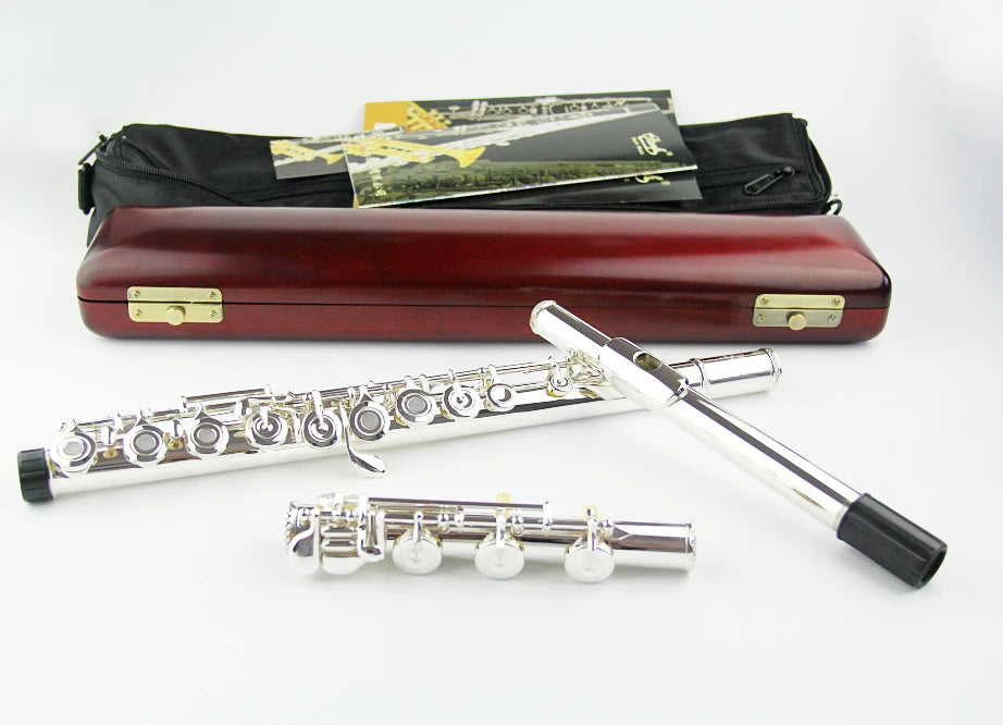 Professional Grade 17 Open Hole Imported Sterling Silver Body Flute