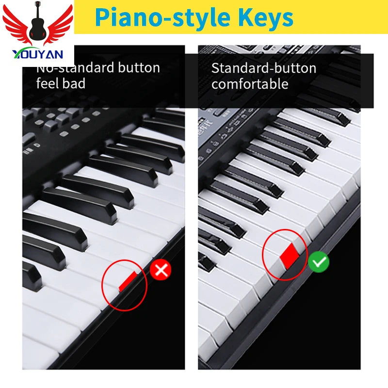 Professional Piano Keyboard 61Keys Musical Instruments Electronic Midi Controller Children's Digital Synthesizer Organizers