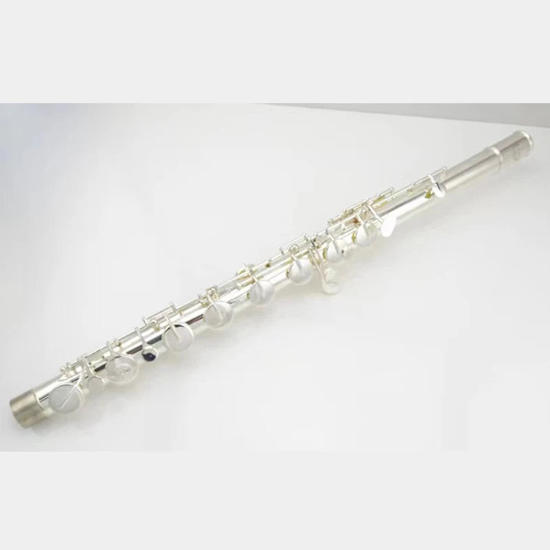 Professional Silver Plated Bass Flute C Key Off Set G Italian Pads With Case