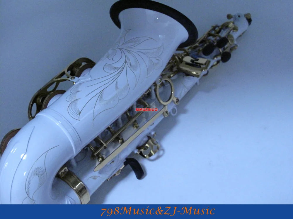 Professional White Lacquer Alto Saxophone Sax High F# Abalone Shell Key With Case FREE LORICO ACCESSORY