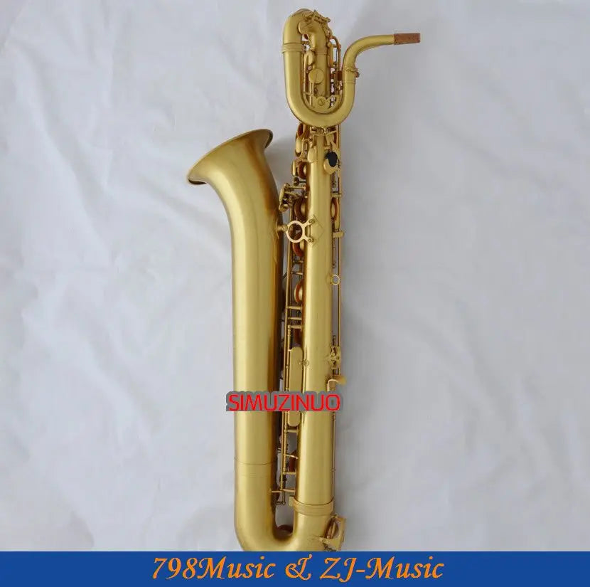 Professional Yellow Antique Baritone Eb Saxophone Bari sax 2 Neck Germany Mouthpiece