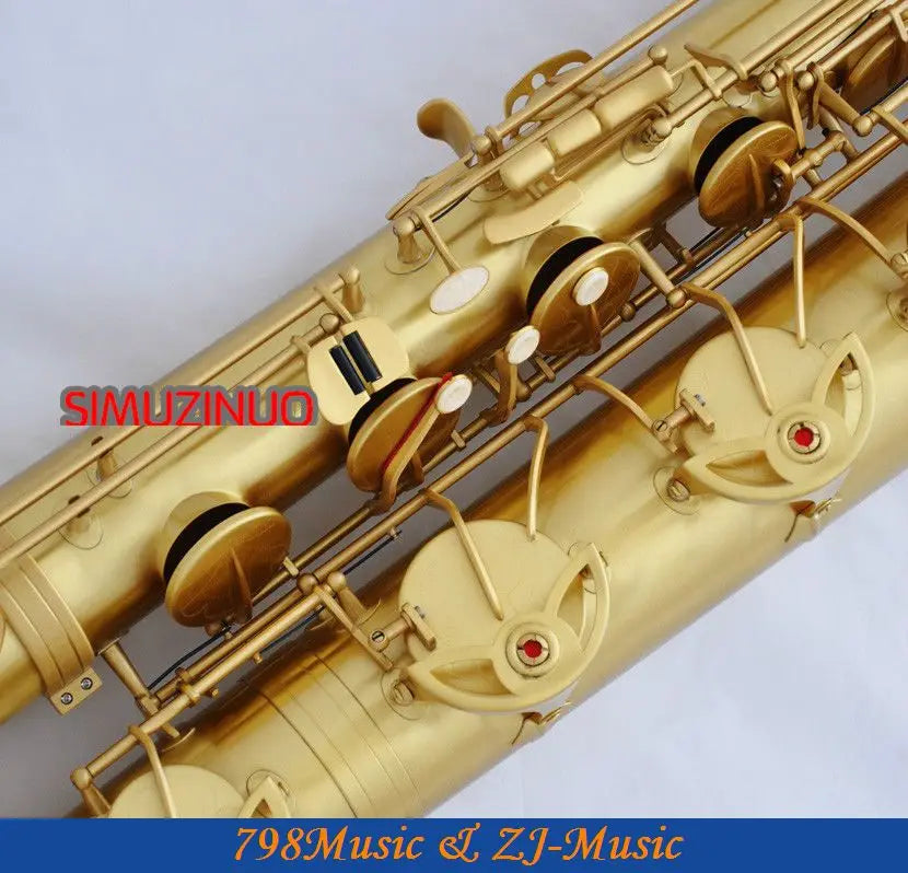 Professional Yellow Antique Baritone Eb Saxophone Bari sax 2 Neck Germany Mouthpiece