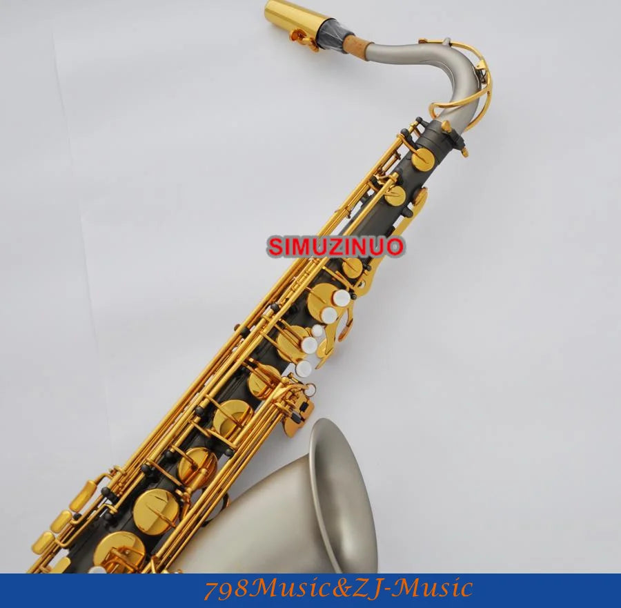 Professional Yellow Antique Tenor Saxophone sax High F# Saxofon New Case